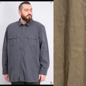 New Alesbury SZ LG Men Regular Fit William Garment Dyed Military Workshirt Khaki